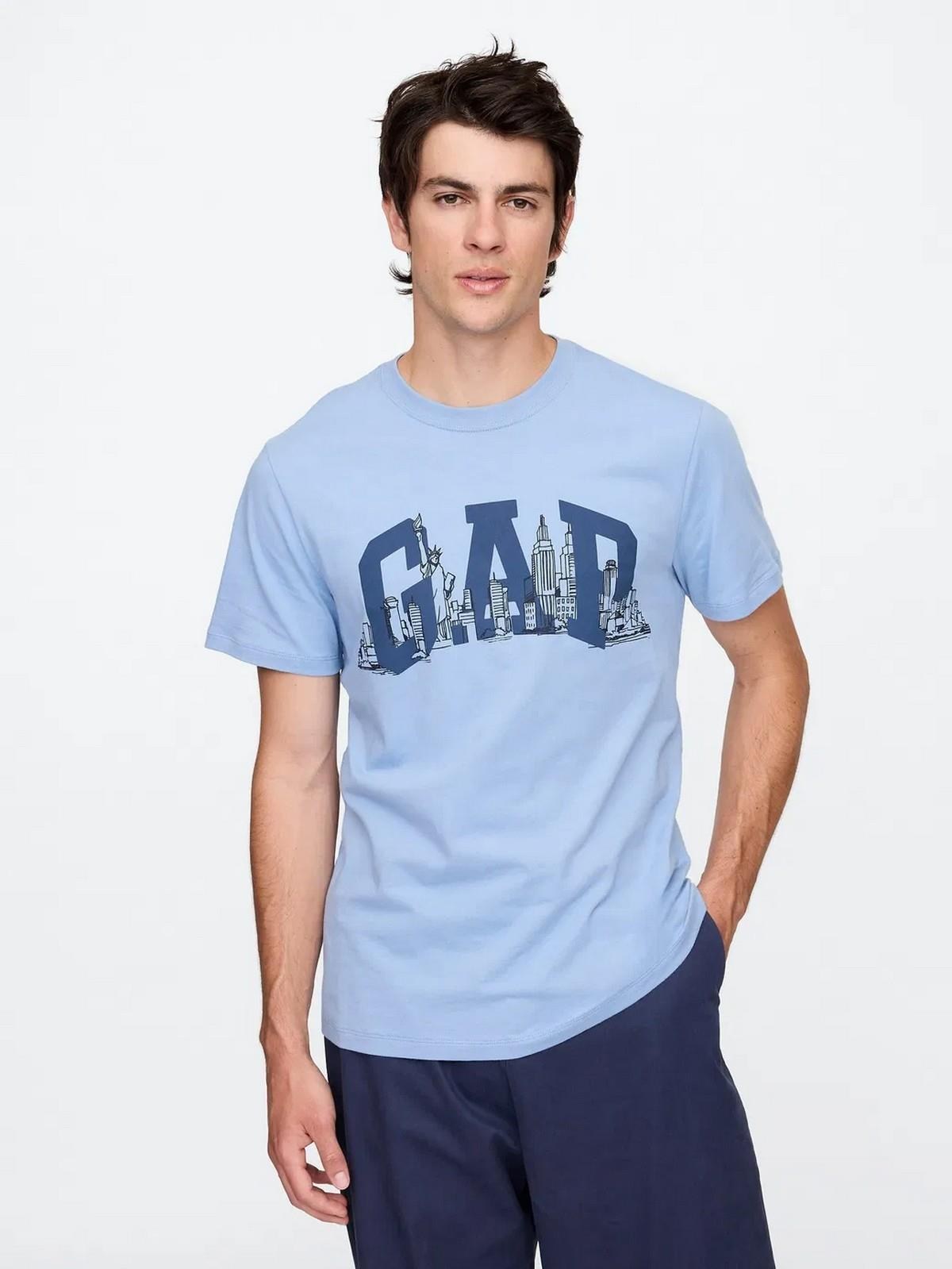 GAP 745022000 V-Gap Nyc Skyline Erkek Tişört