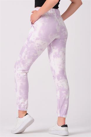 As Collection Lila Pamuklu Beli Lastikli Kordonlu Kadın Eşofman Altı