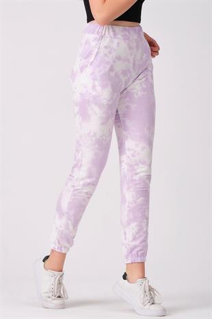 As Collection Lila Pamuklu Beli Lastikli Kadın Eşofman Altı