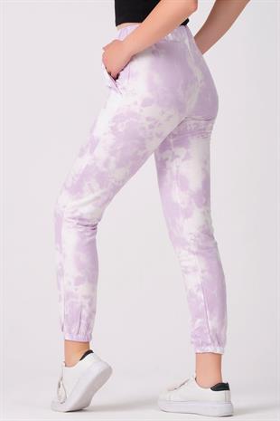 As Collection Lila Pamuklu Beli Lastikli Kadın Eşofman Altı