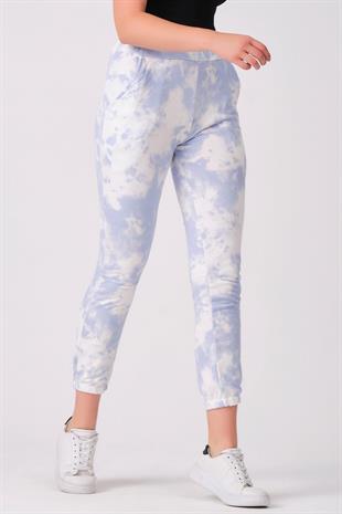 As Collection Mavi Pamuklu Beli Lastikli Kadın Eşofman Altı