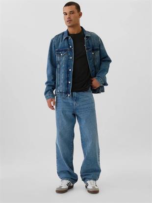 GAP 502022002 V-Frch Everyday Soft Micro Logo Crew Erkek Tişört