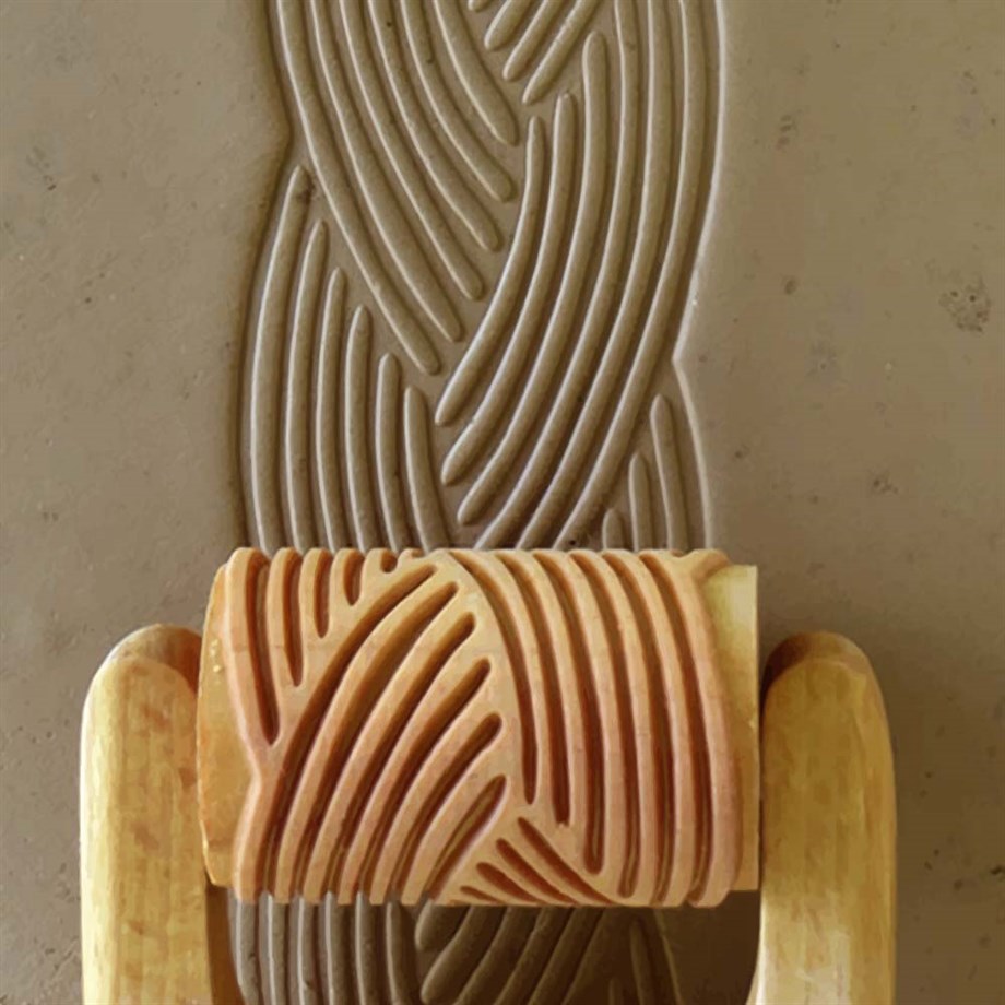 Büyük Örgü RL-003 Desenli Ahşap Rulo - 6cm