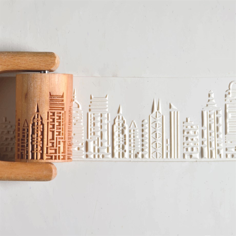 Şehir Manzarası RL-015 Desenli Ahşap Rulo - 6cm
