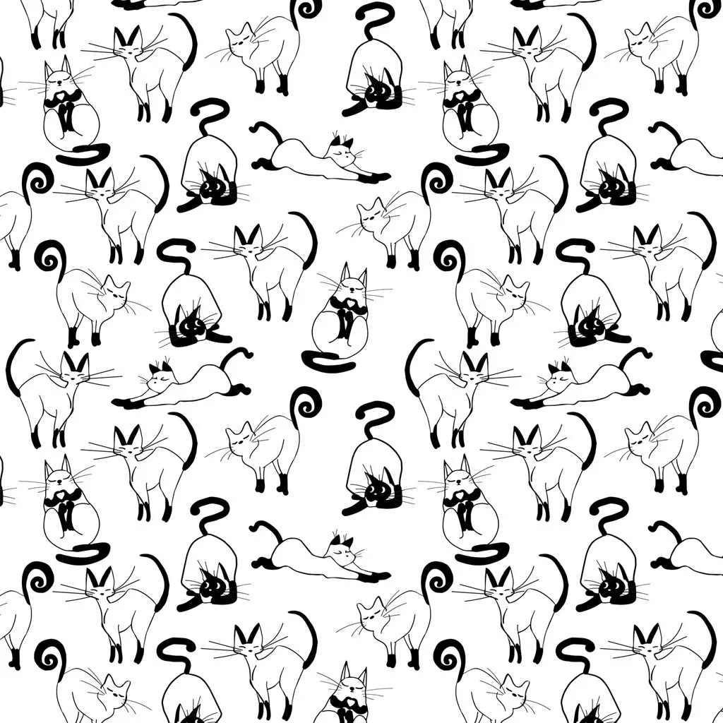 SILLY CATS - Sıraltı Transfer Kağıdı 52x39cm Siyah