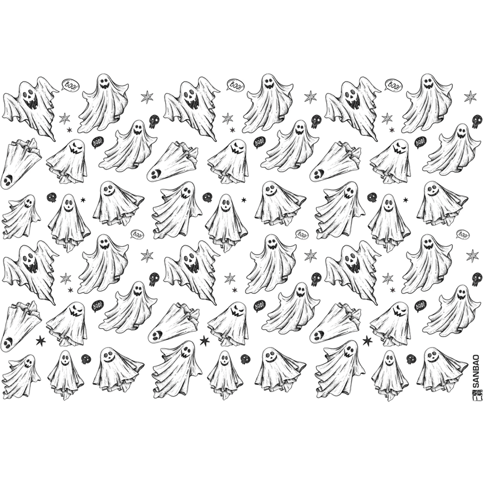 UNDERGLAZE TRANSFER - GHOST 19 x 13 Black