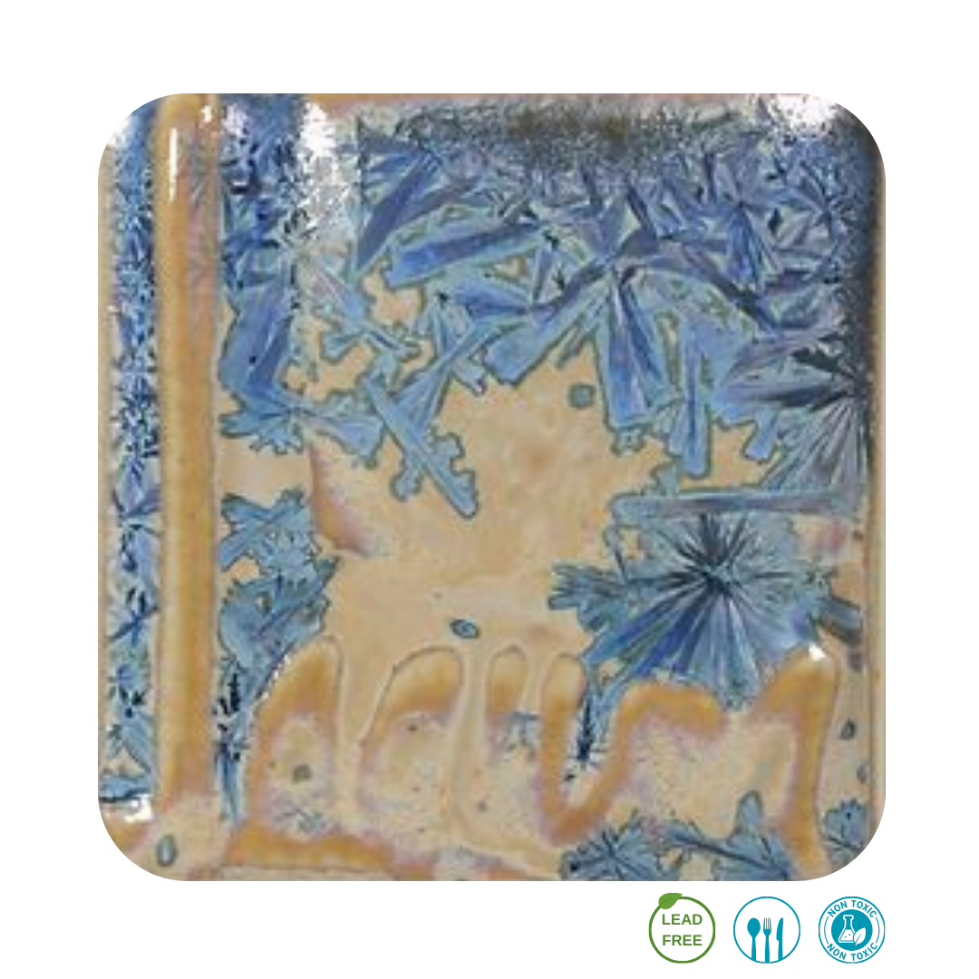 WC-162 Blue Snowflakes Glaze