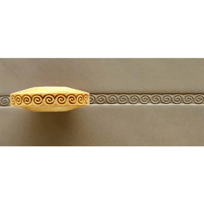 Yuvarlak Spiral FR-12 Finger Desenli Ahşap Rulo Greek Key