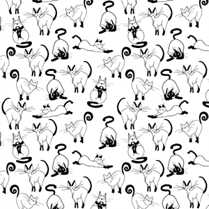 SILLY CATS - Sır Altı Transfer Kağıdı 52x39cm Siyah