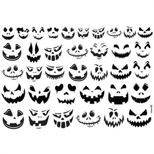 Pumpkin Face - Siyah Sıraltı Transfer Kağıdı 52x39cm