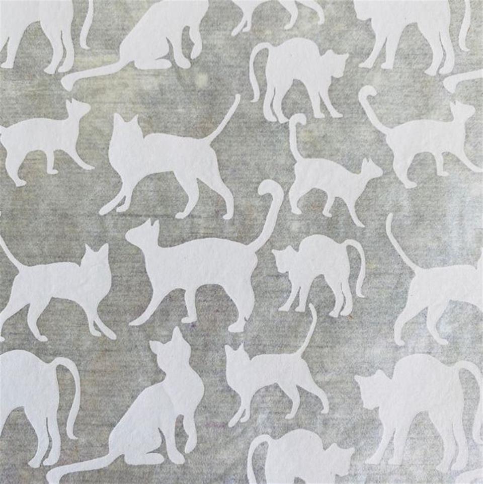 Cats-Underglaze Transfer Sheet White-19 x 13 inch