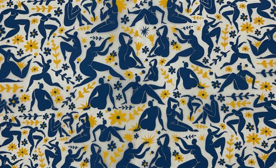 Dancing Ladies-Underglaze Transfer Sheet-Multi Colored-19 x 13 inch