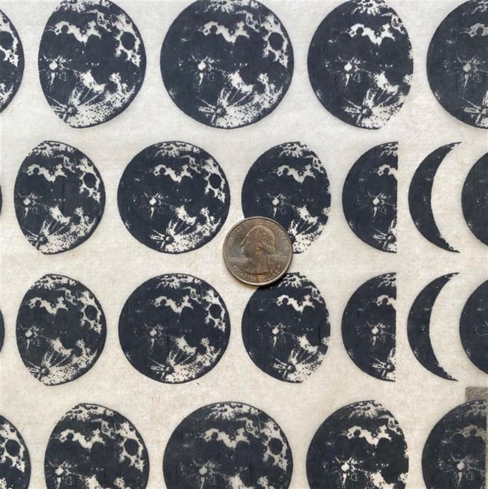 Moon Phases-Underglaze Transfer Sheet Black-19 x 13 inch