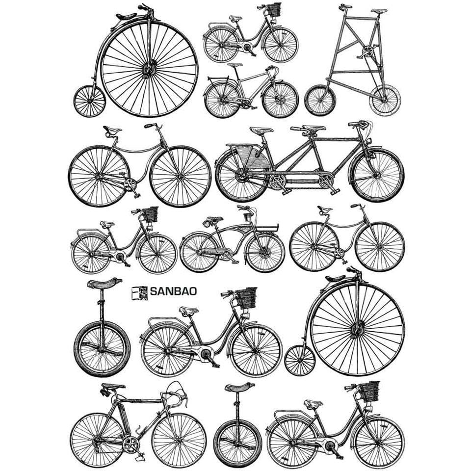 Underglaze Transfer-Bıke-Black (19 X 13 İnch)