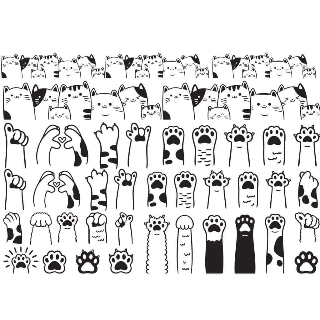 UNDERGLAZE TRANSFER- Cat Paw 19 x 13 inch