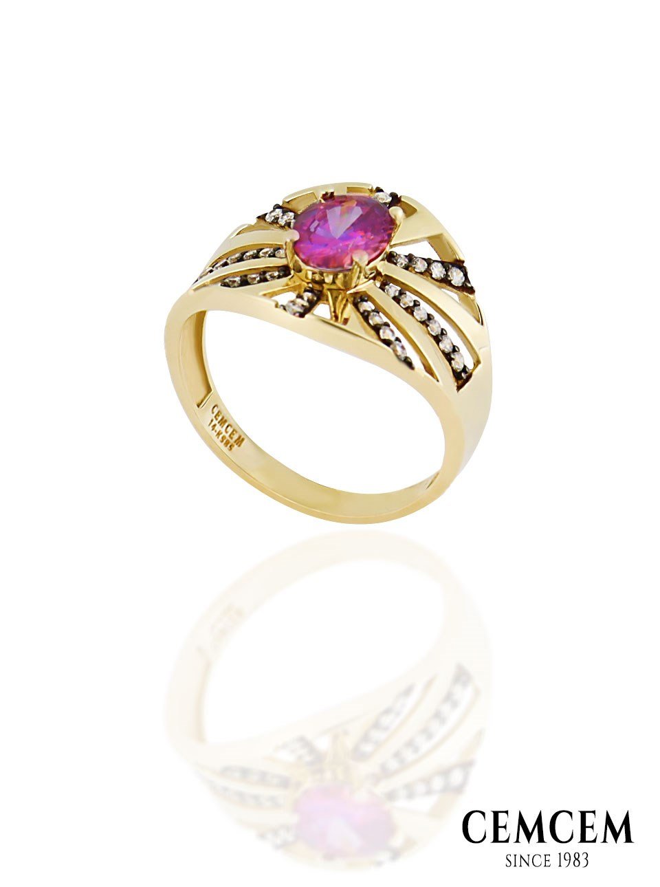Cemcem Apex Purple I Yüzük 