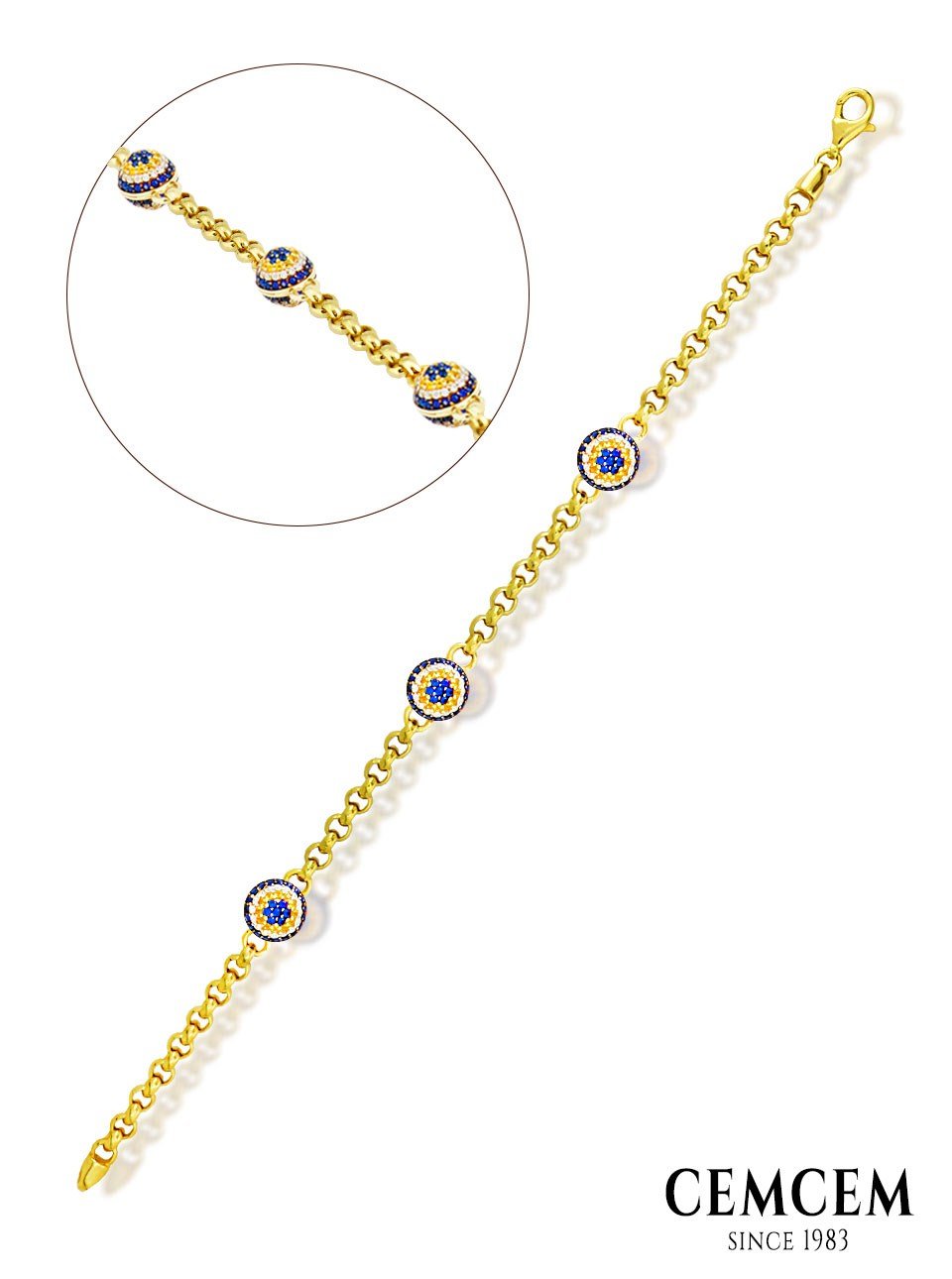 Cemcem Evil Eyes V Bileklik.BİLEKLİKCEMCEM