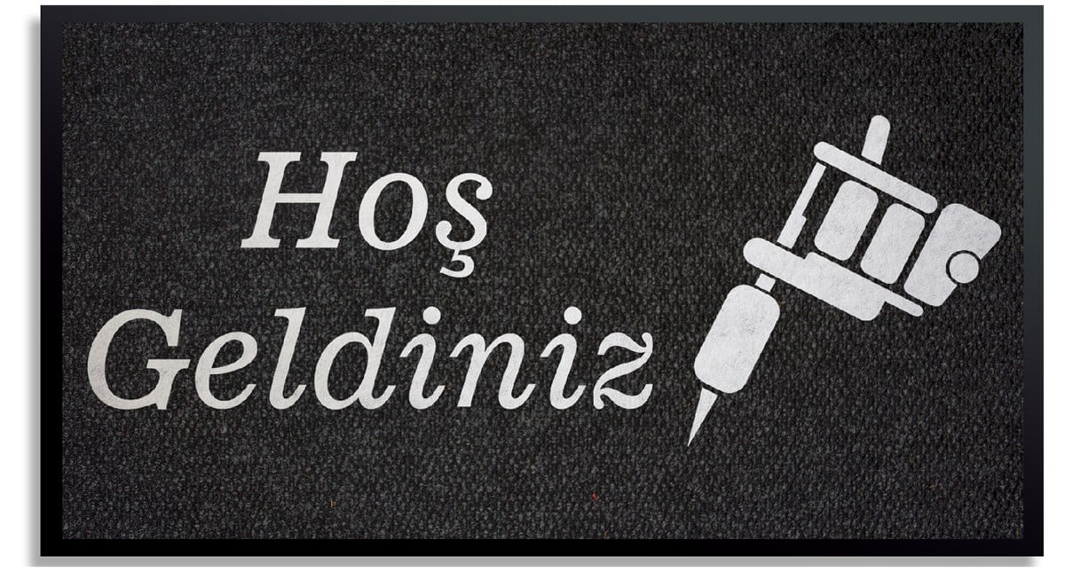 Dövme Tattoo Logolu Halı Paspas Giriş Paspası