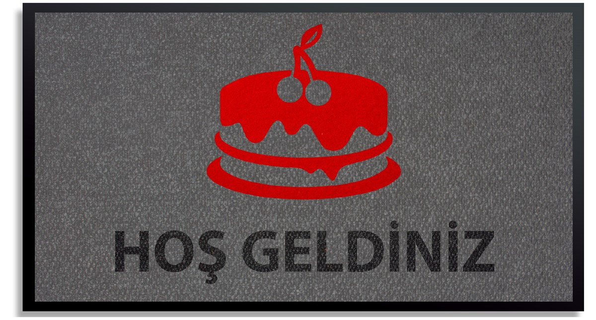 Pastane Pasta Logolu Halı Paspas Lazer Kesim