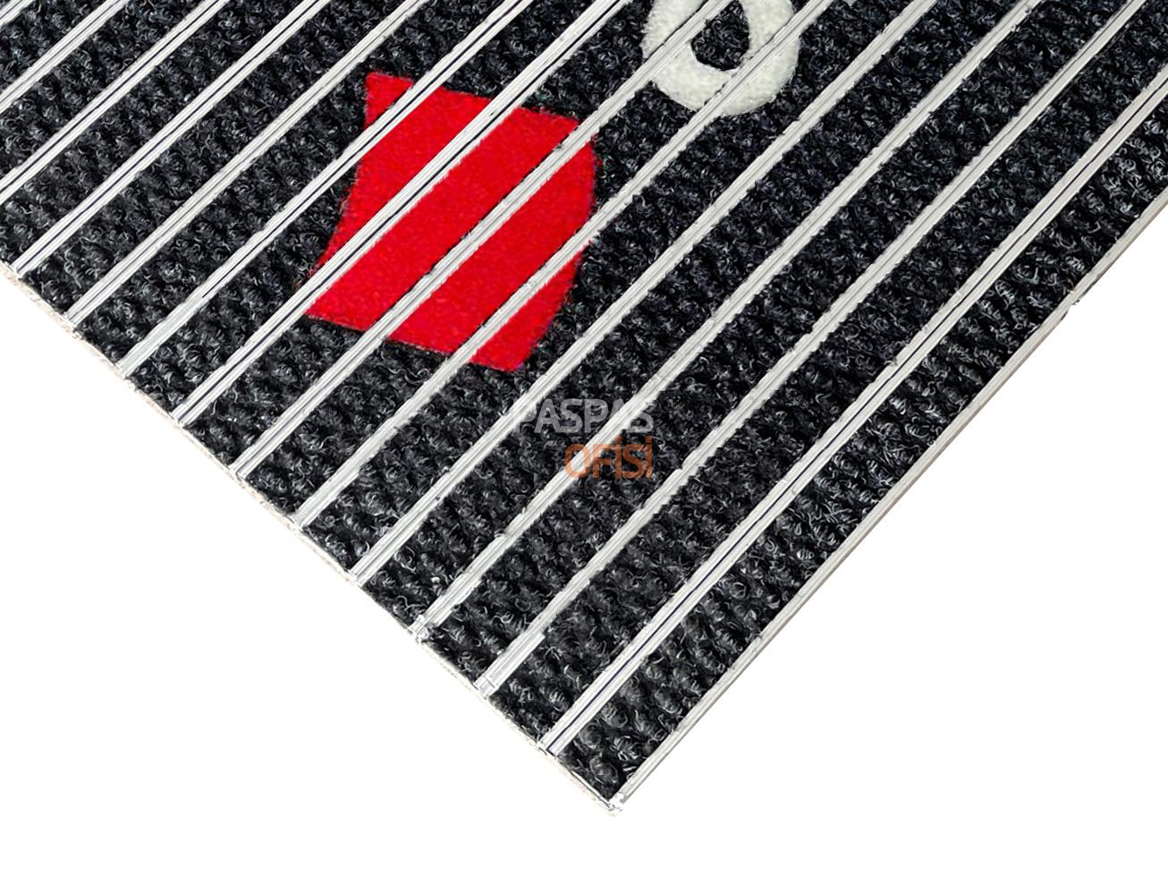 20mm Logolu Çoklu Profil Alüminyum Paspas