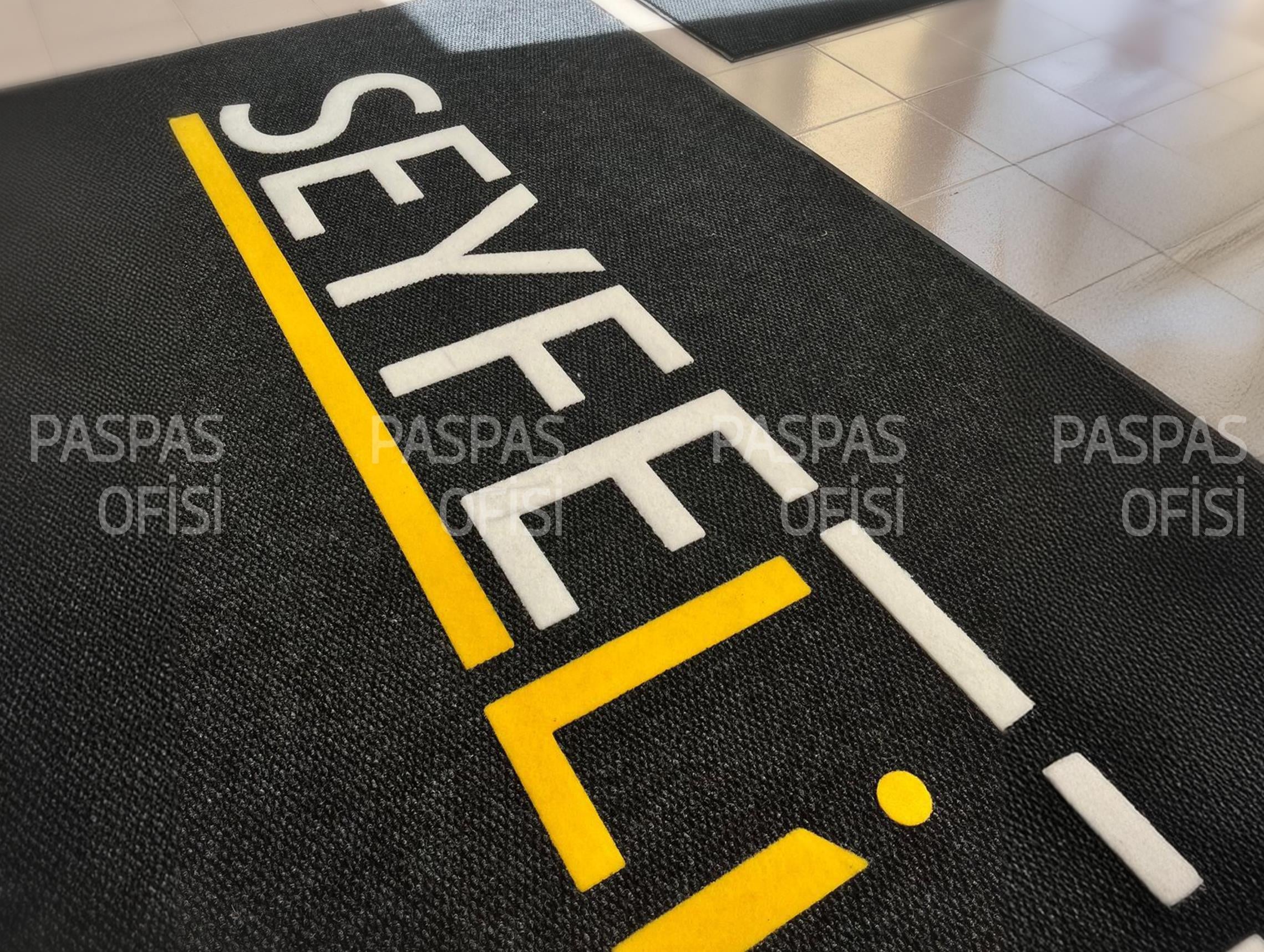 Büyük Boy Logolu Paspas, İş Yeri Paspası, Kurumsal Paspas, Logolu Paspas, Lazer Kesim Paspas
