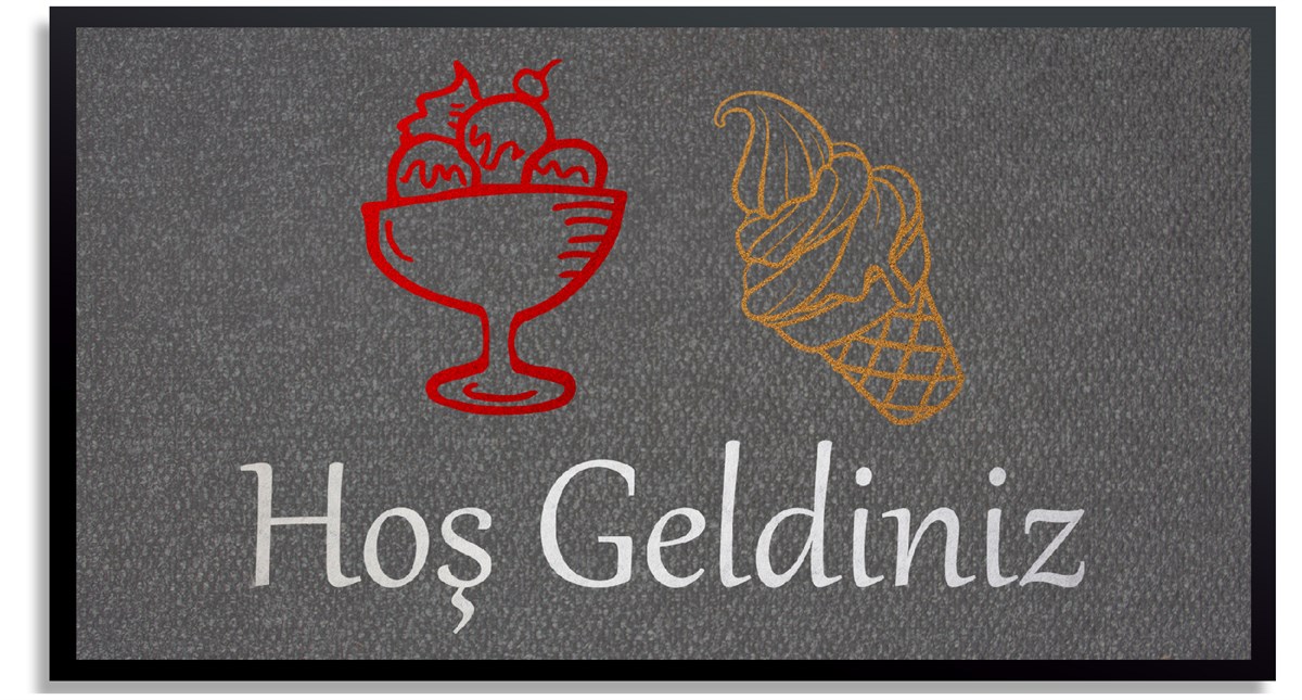 Dondurmacı Kapı Önü Logolu Halı Paspas