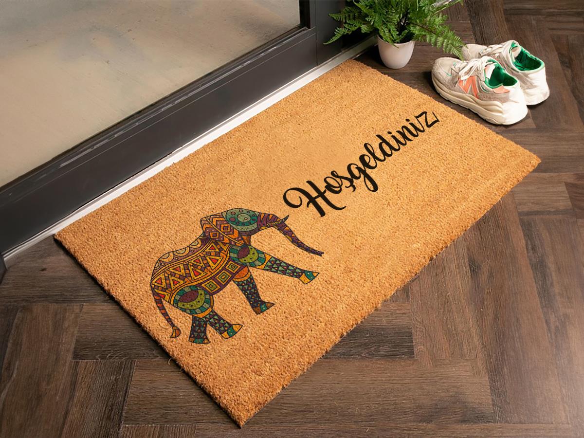 Filli Hoş Geldiniz Yazılı Kapı Önü Paspası Koko Paspas