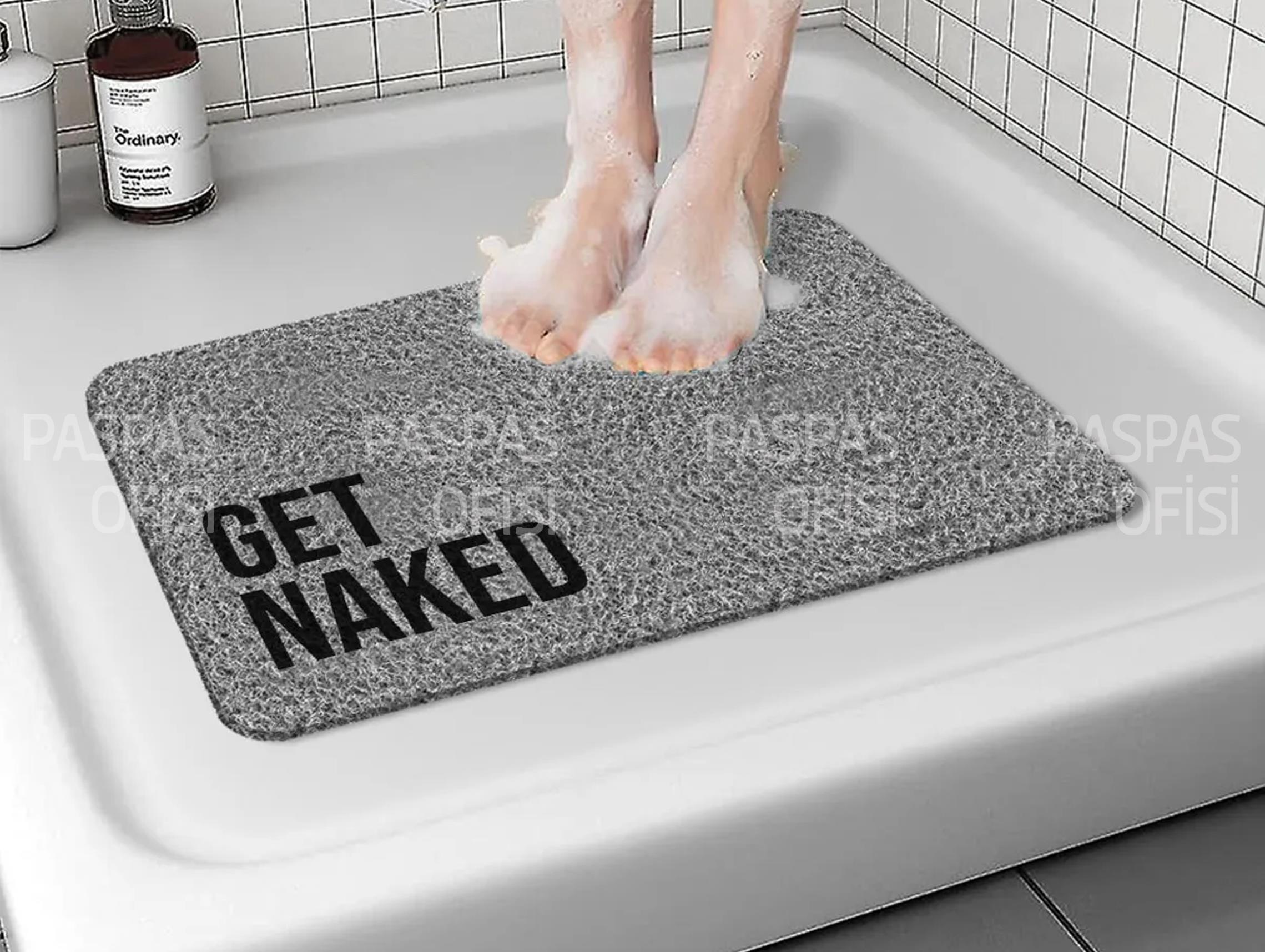 Get Naked Küvet Paspası Su Emici Banyo Paspası Gri 