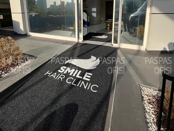 Hair Clinic Logolu İş Yeri Yolluk Paspası Logolu Giriş Halısı