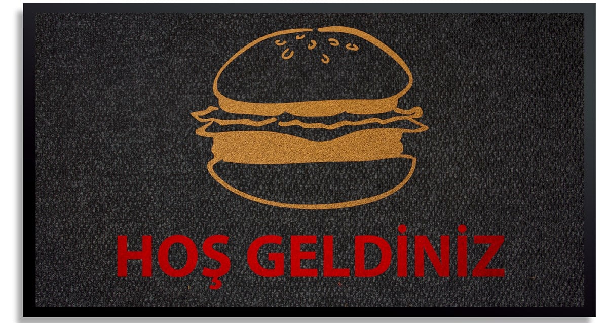 Hamburger Tasarımlı Burgerci Logolu Paspas