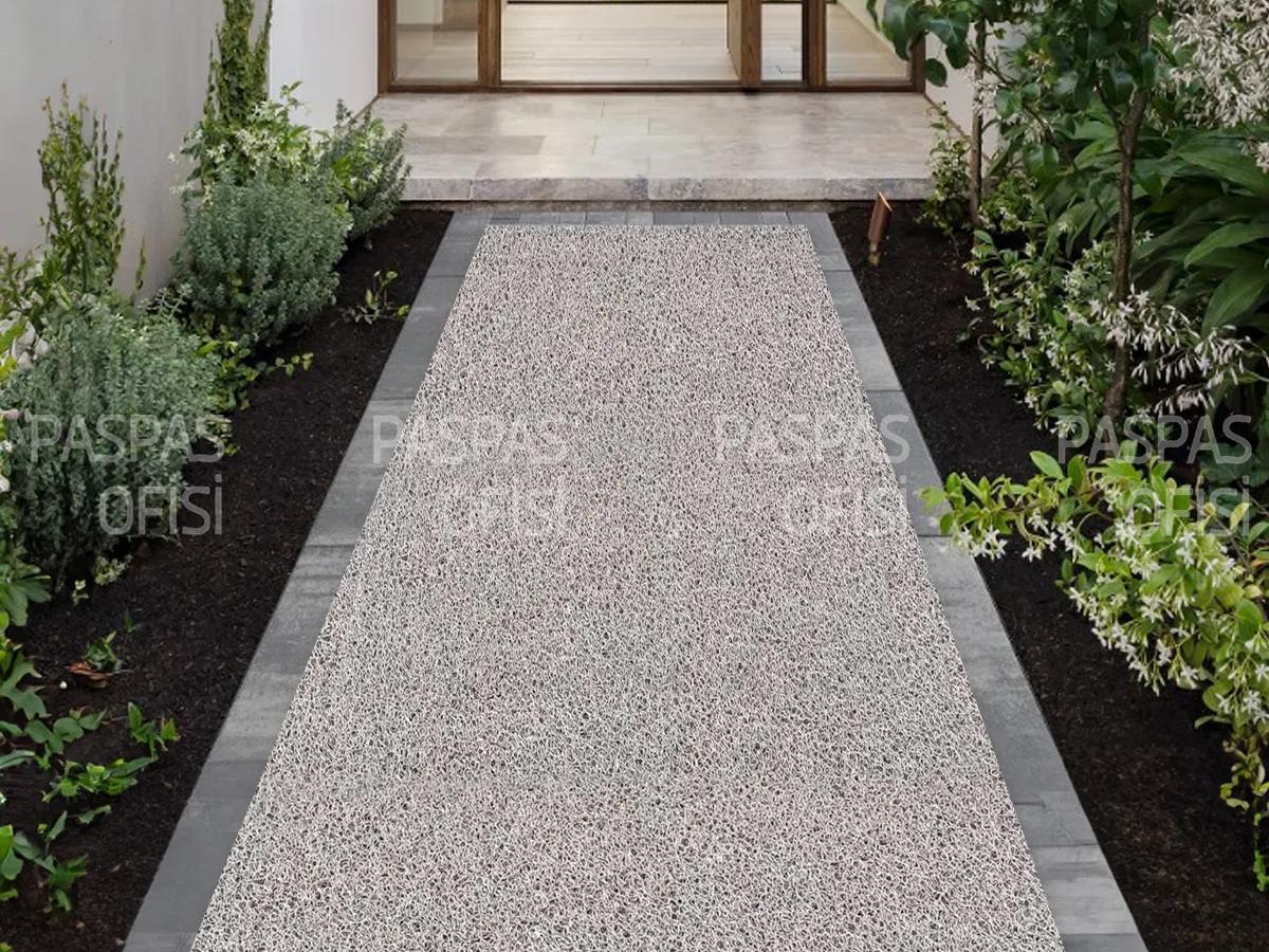 İç ve Dış Mekan Paspası Yolluk Kıvırcık Paspas Büyük Ölçülü Paspas Modelleri Gri