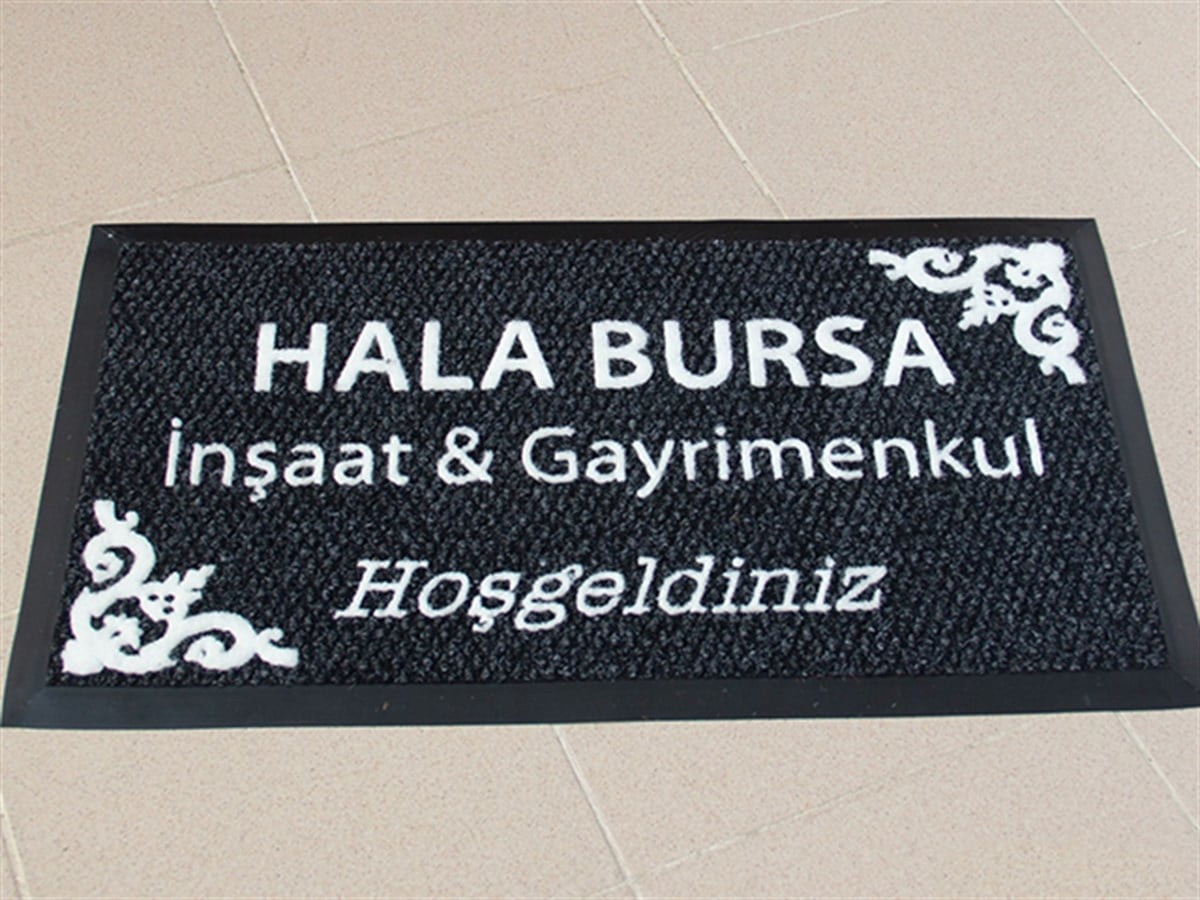 İnşaat ve Gayrimenkul Ofis Paspası Ofis Logo Halı