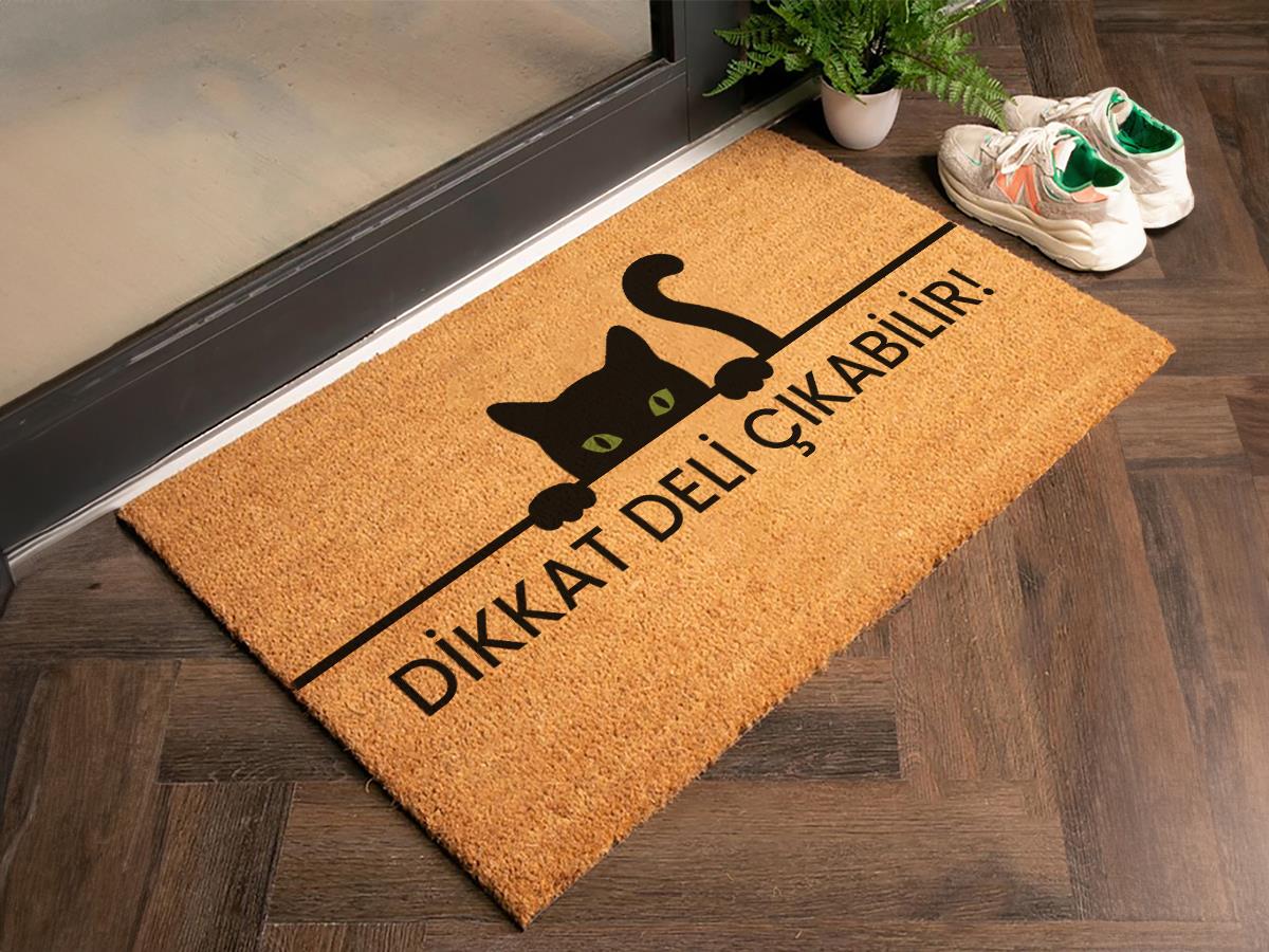 Kedili Kapı Önü Paspası Ev Ve Ofis İçin Dış Kapı Paspası Koko Paspas