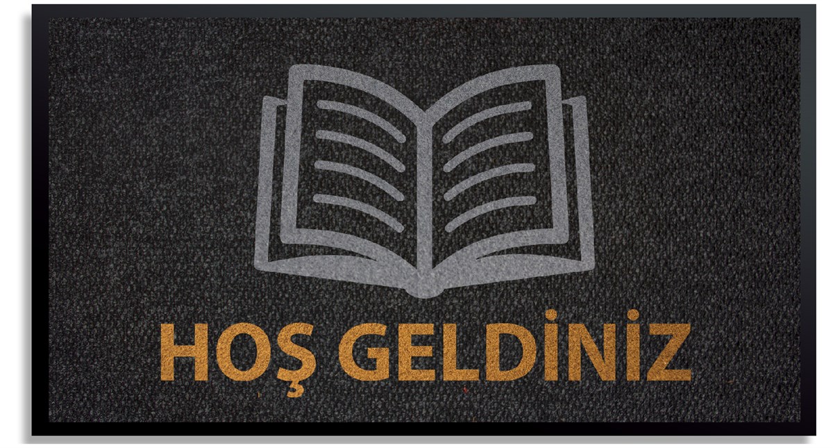 Kitap Tasarımlı Paspas Kütüphane veya Kitapçı Giriş Paspası