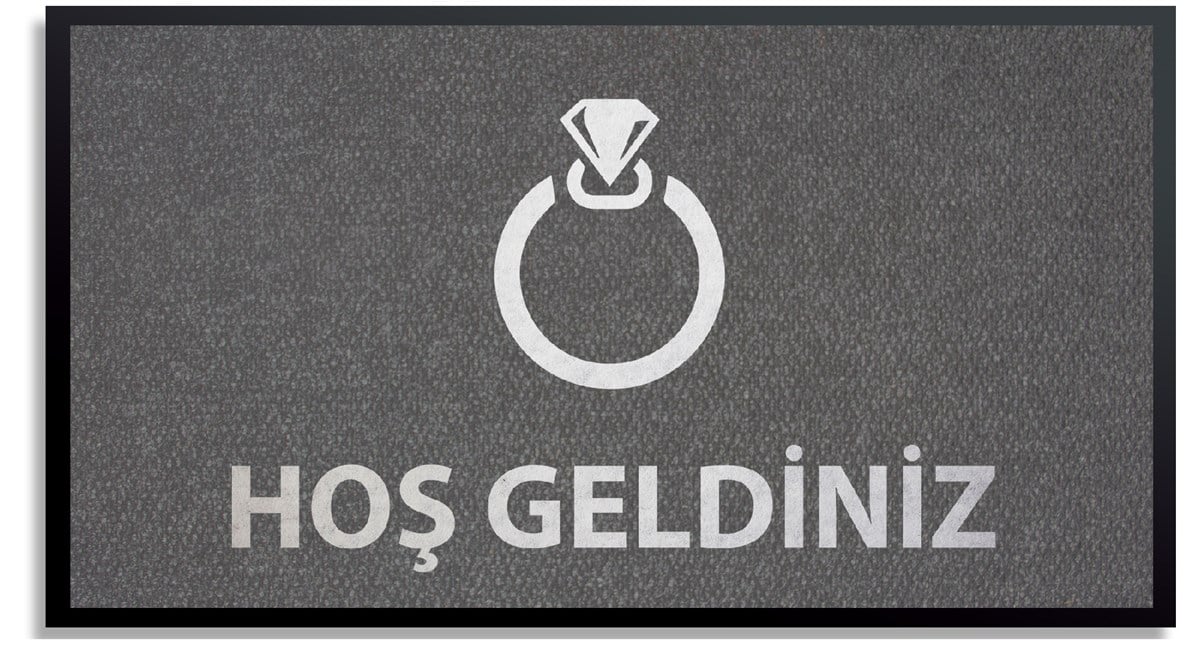 Kuyumcu Mağaza Pırlanta Logolu Paspas