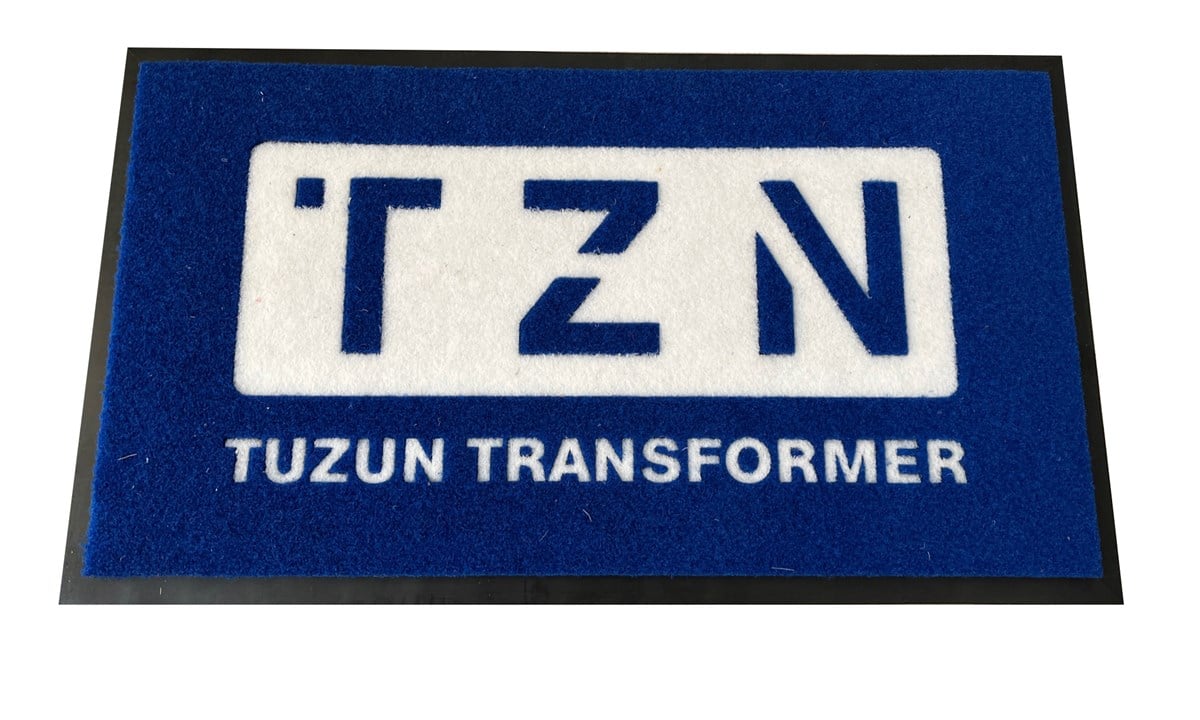 Mavi Beyaz Logolu Halı Paspas