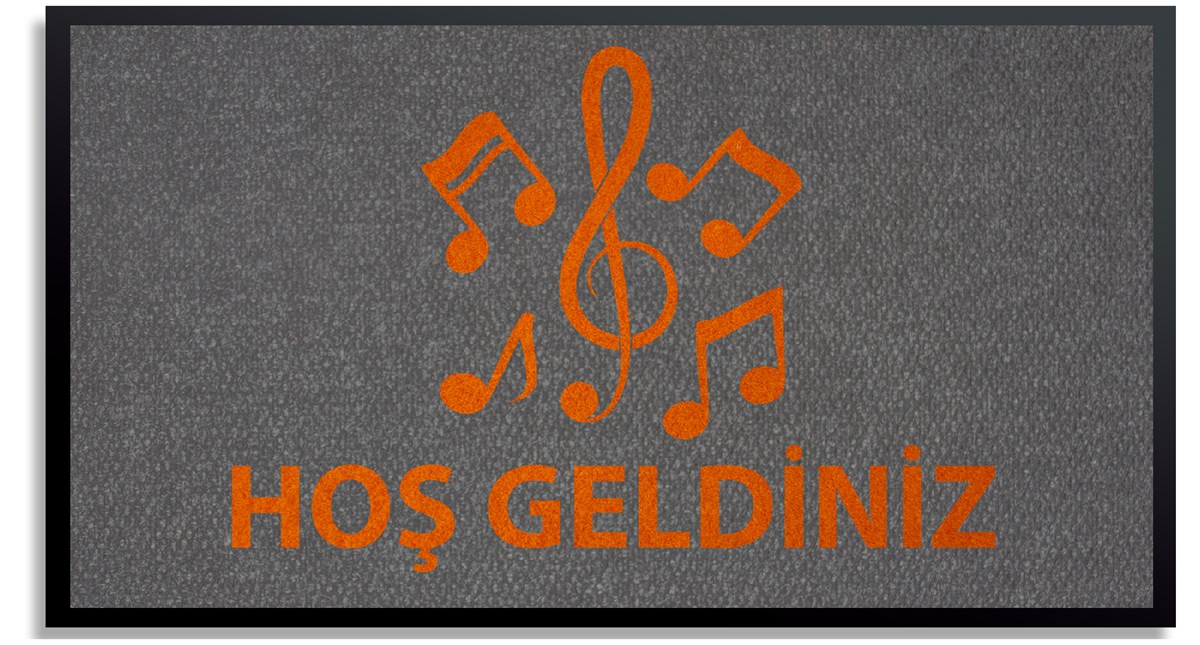 Müzik Marketi Müzisyen Paspas Logolu Halı Paspas
