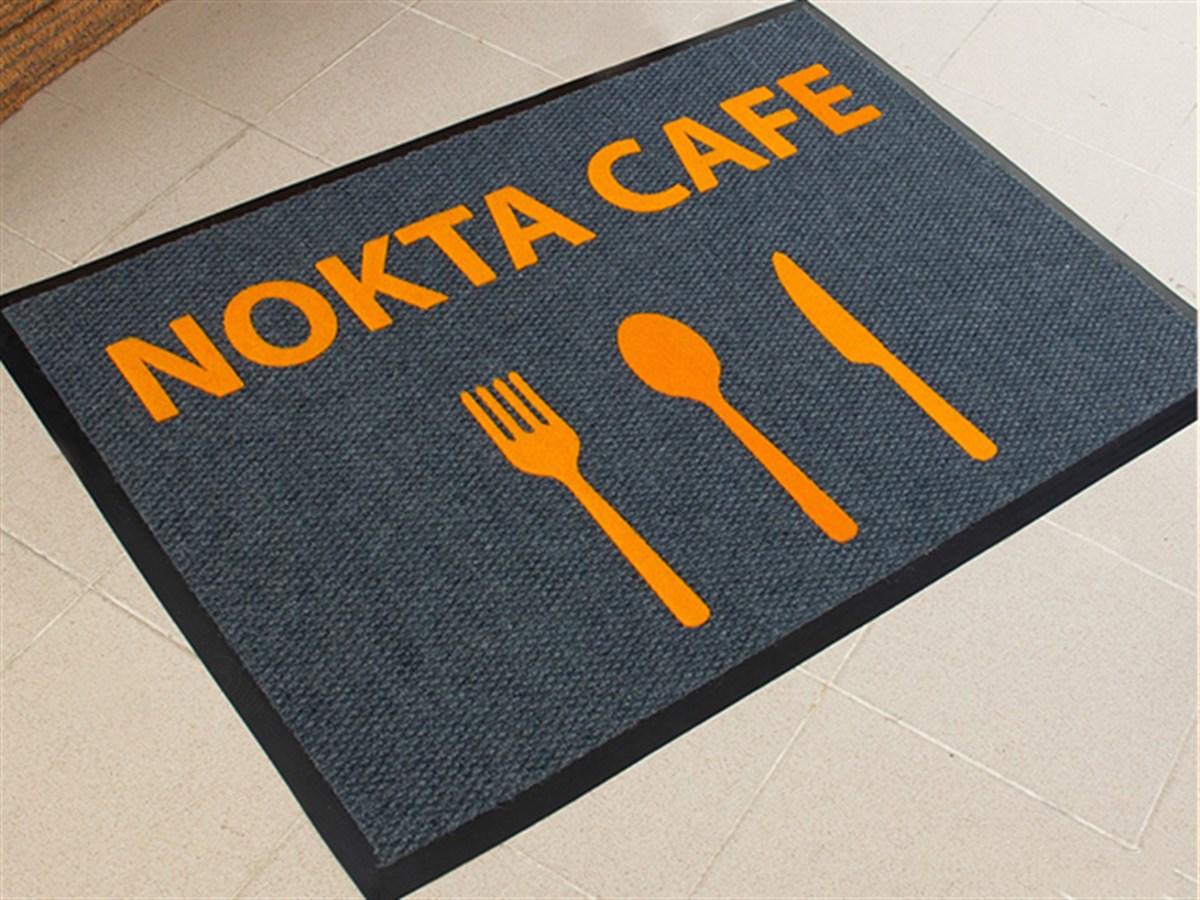 Nokta Cafe Logolu Cafe ve İşletme Paspası Logolu Halı Paspas Büyük