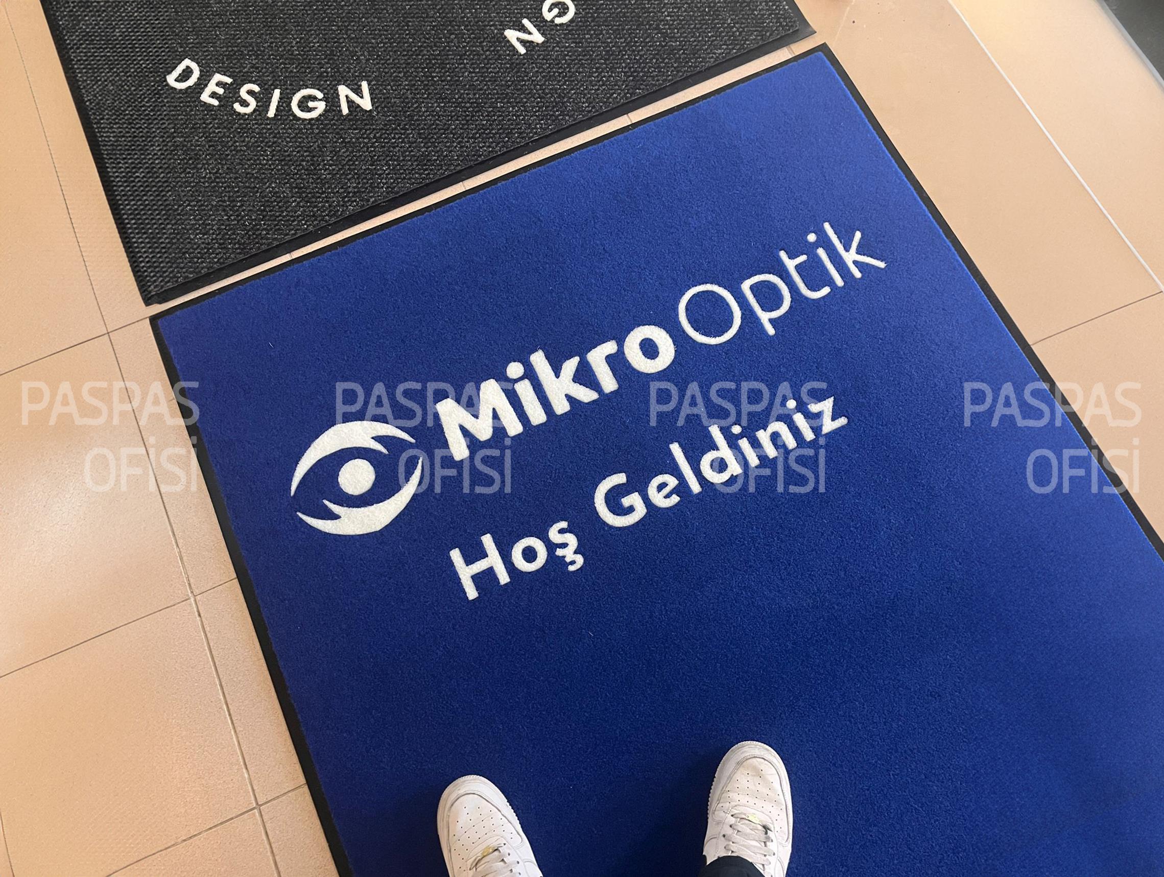 Optik Logolu İş Yeri Paspası Özel Ölçülü Büyük Paspas Firma Logolu Paspas