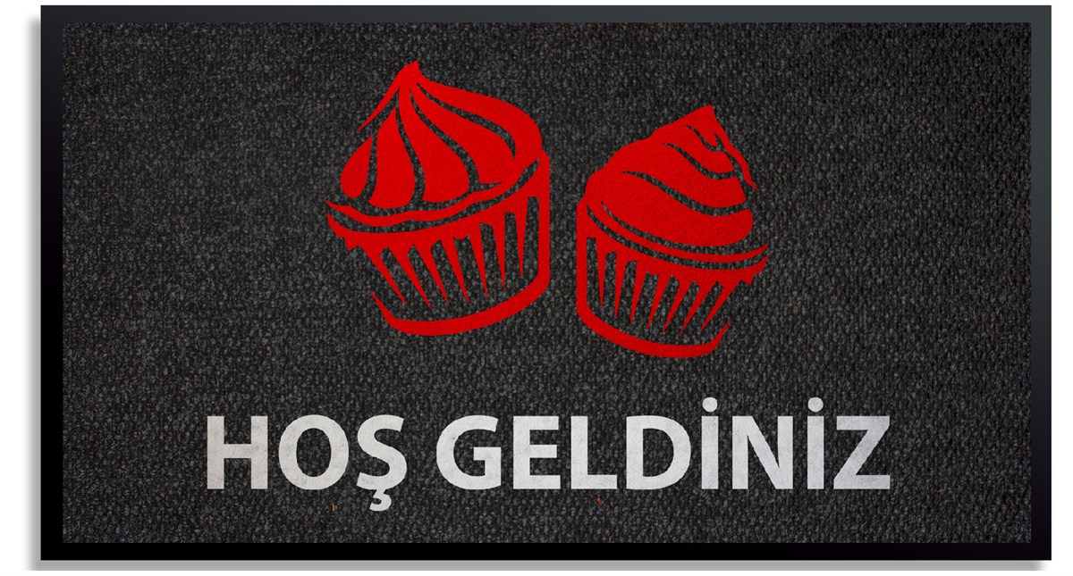 Pancake Tasarımlı Pastane Cafe Paspası Zemin Halı Lazer Kesim Logolu Paspas