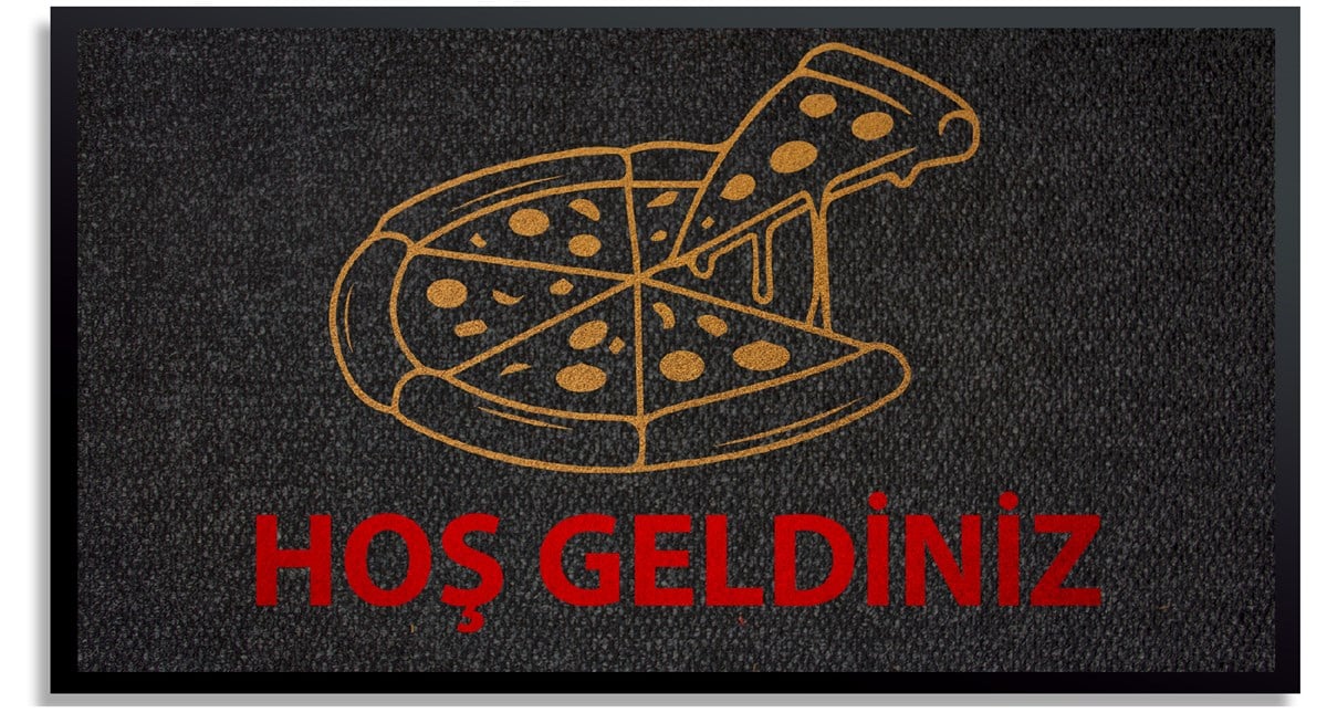 Pizzacı Logolu Halı Paspas Lazer Kesim