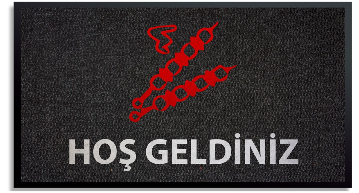 Restoran Logolu Halı Paspas Lazer Kesim