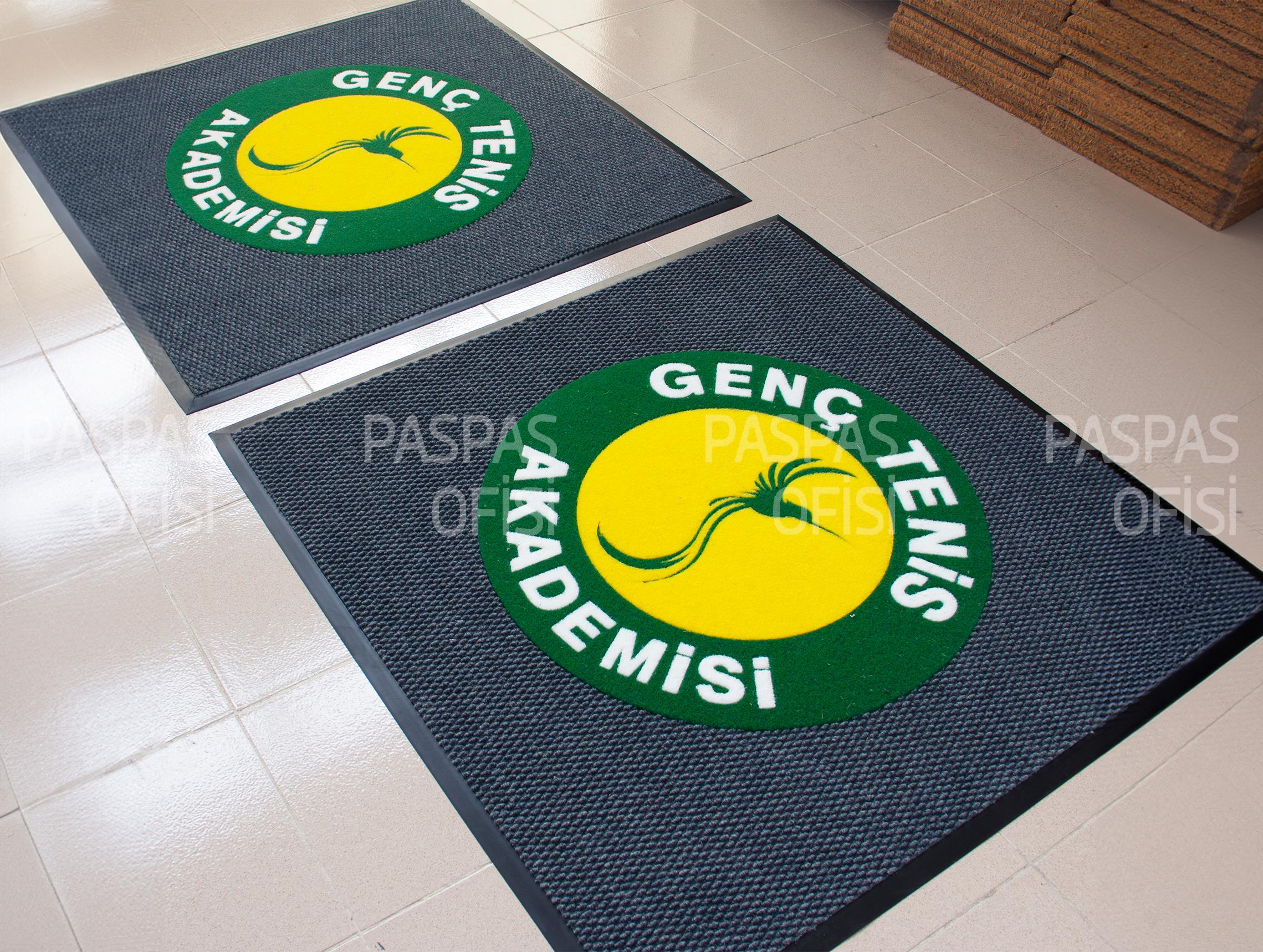 Tenis Akademisi Logolu Paspas Firmalara Özel Büyük Paspas Dış Kapı Paspası Logolu Halı
