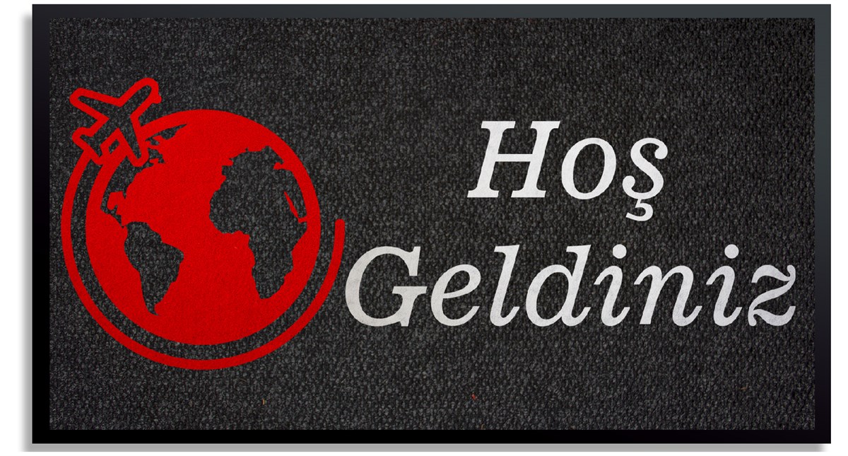 Uçaklı Paspas Logolu Halı Paspas Lazer Kesim