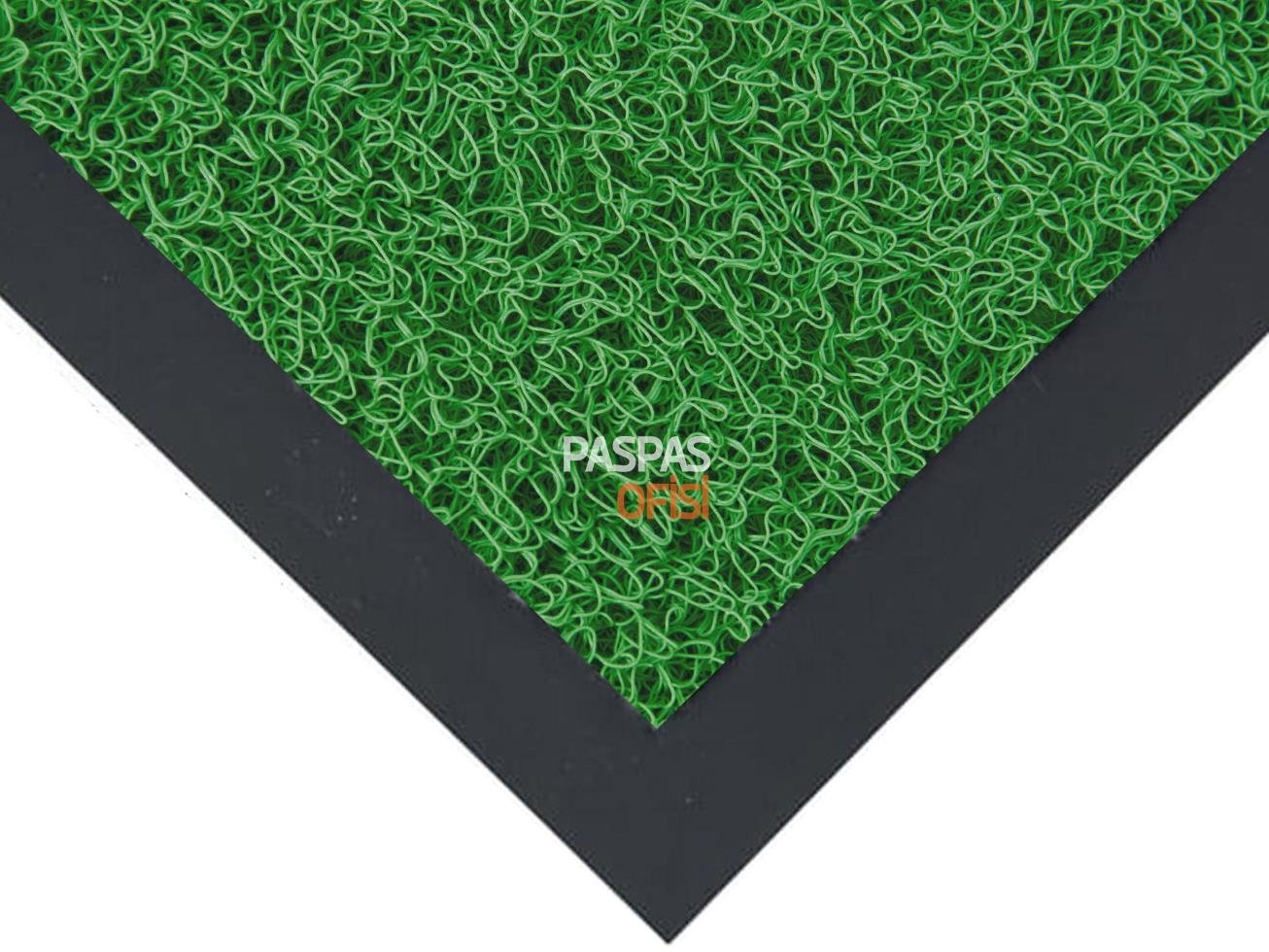 Yeşil Kıvırcık Paspas Kauçuk Rampalı