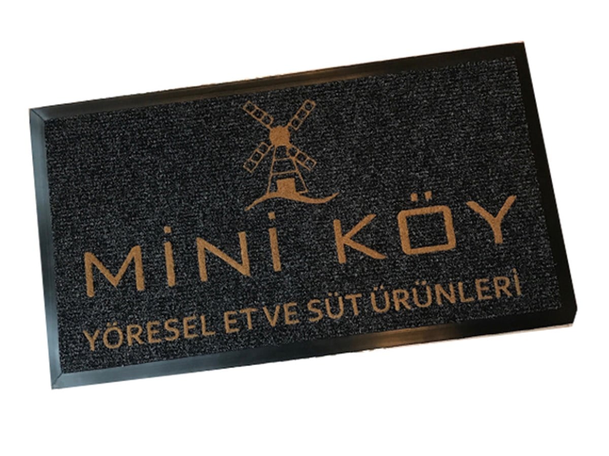 Yöresel Pazar Paspası Zemin Paspası Logolu Halı