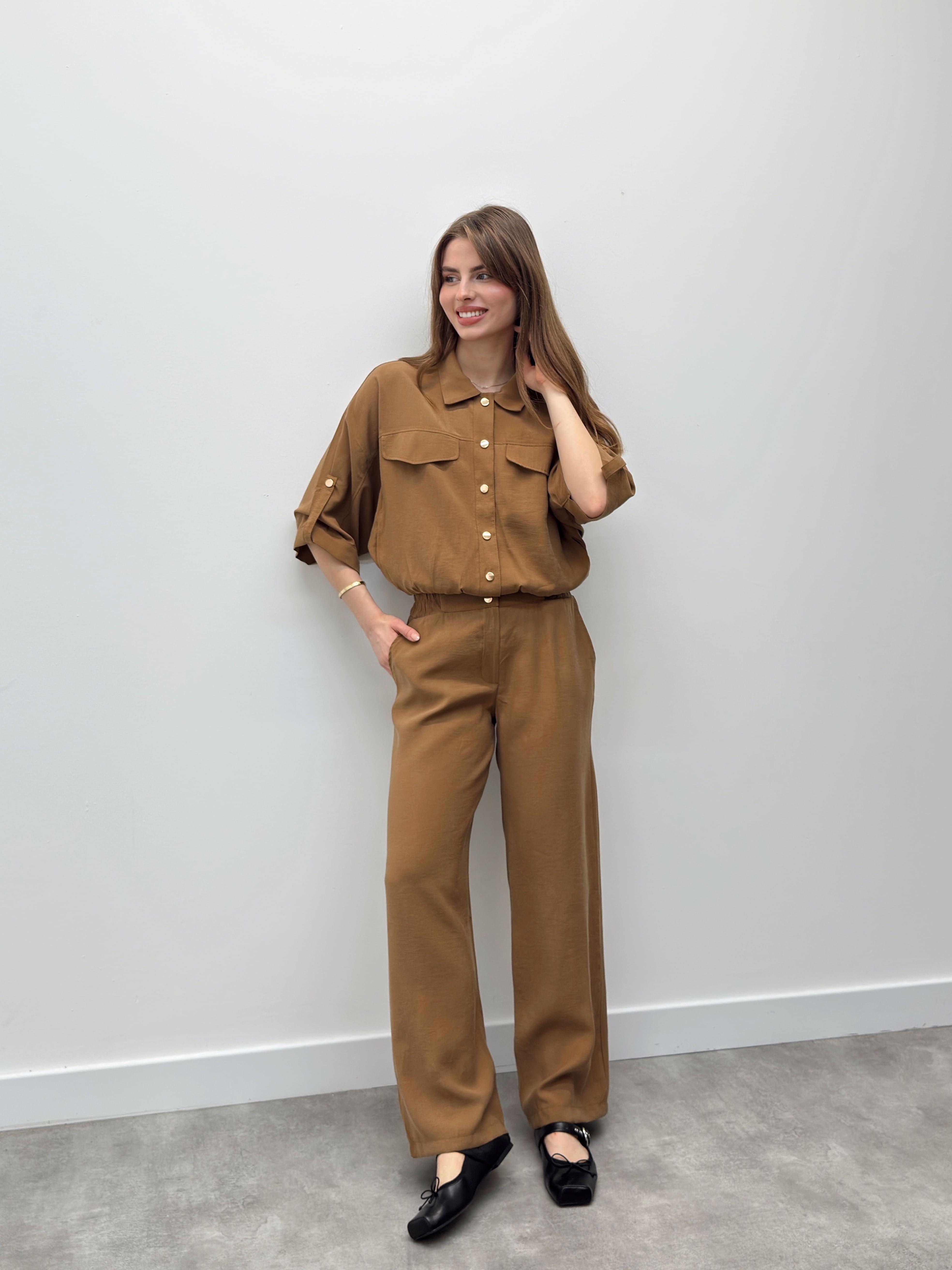 Elara Ceket Pantolon Hardal Takım