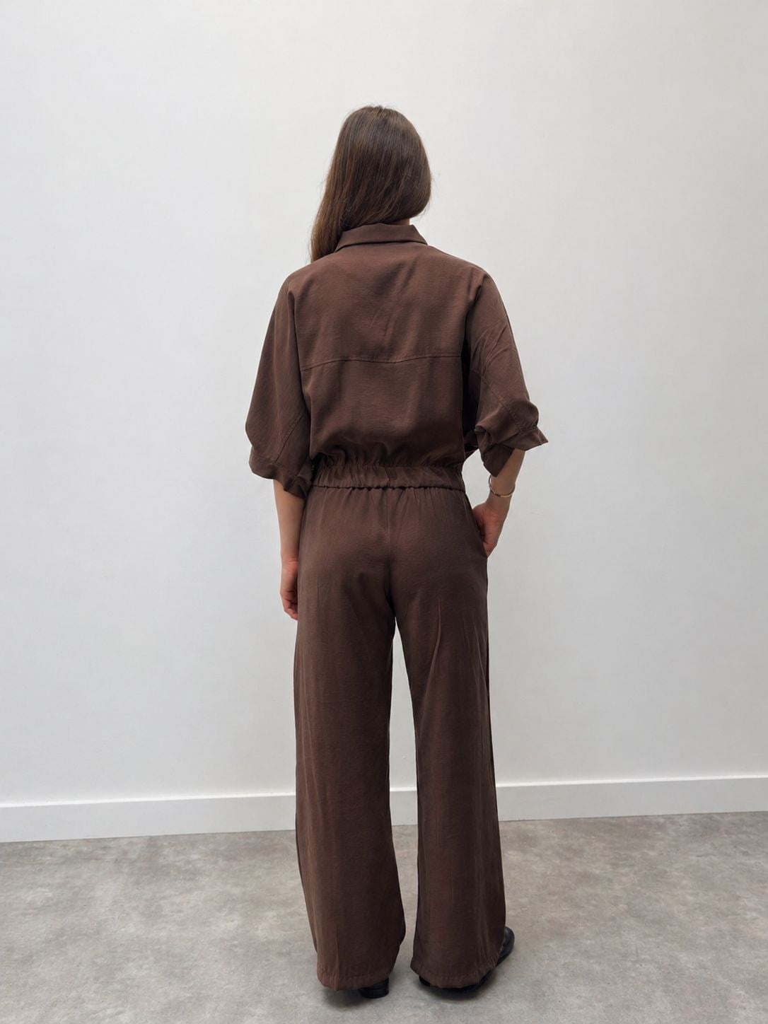 Elara Ceket Pantolon Kahve Takım