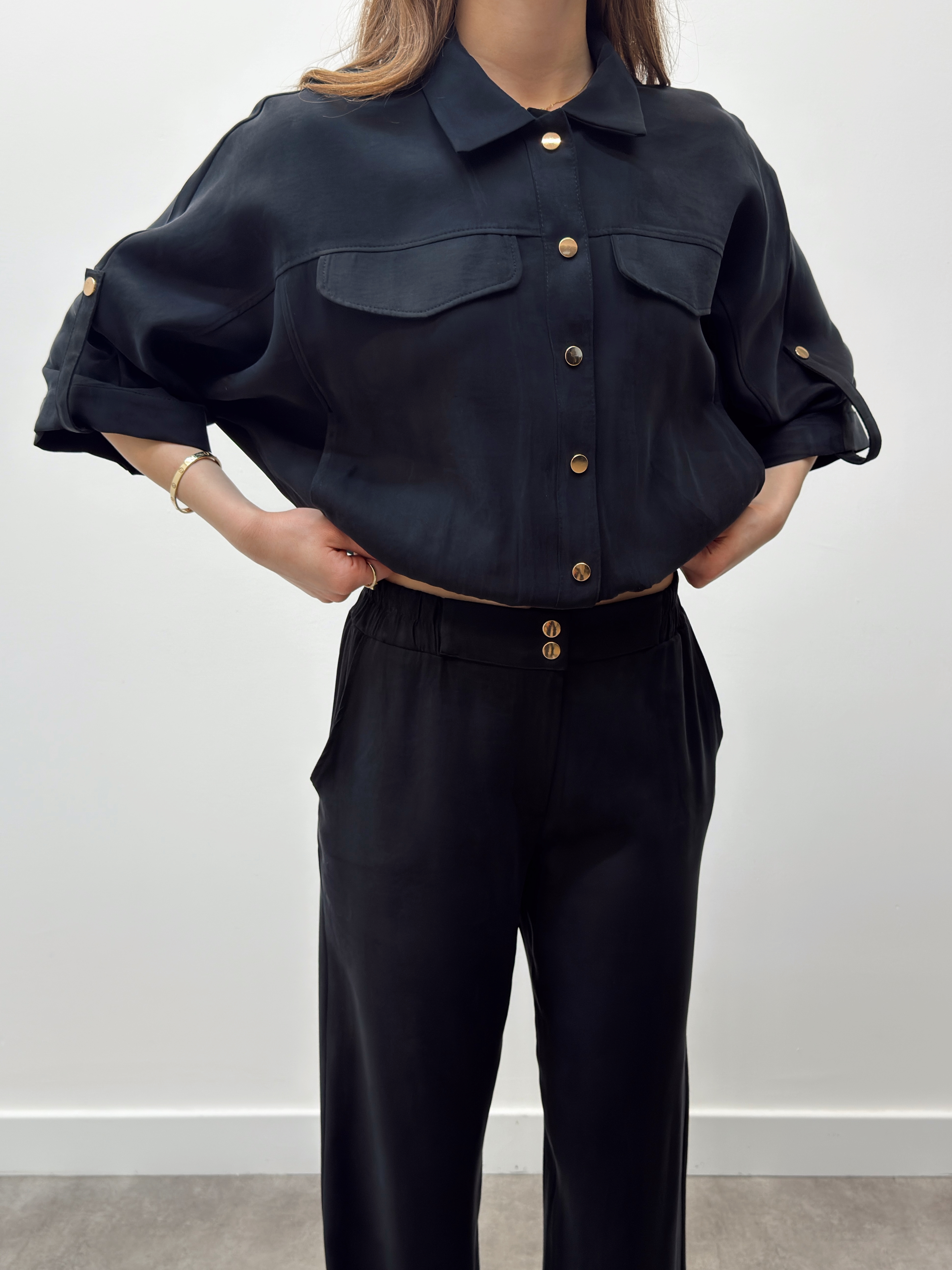 Elara Ceket Pantolon Siyah Takım