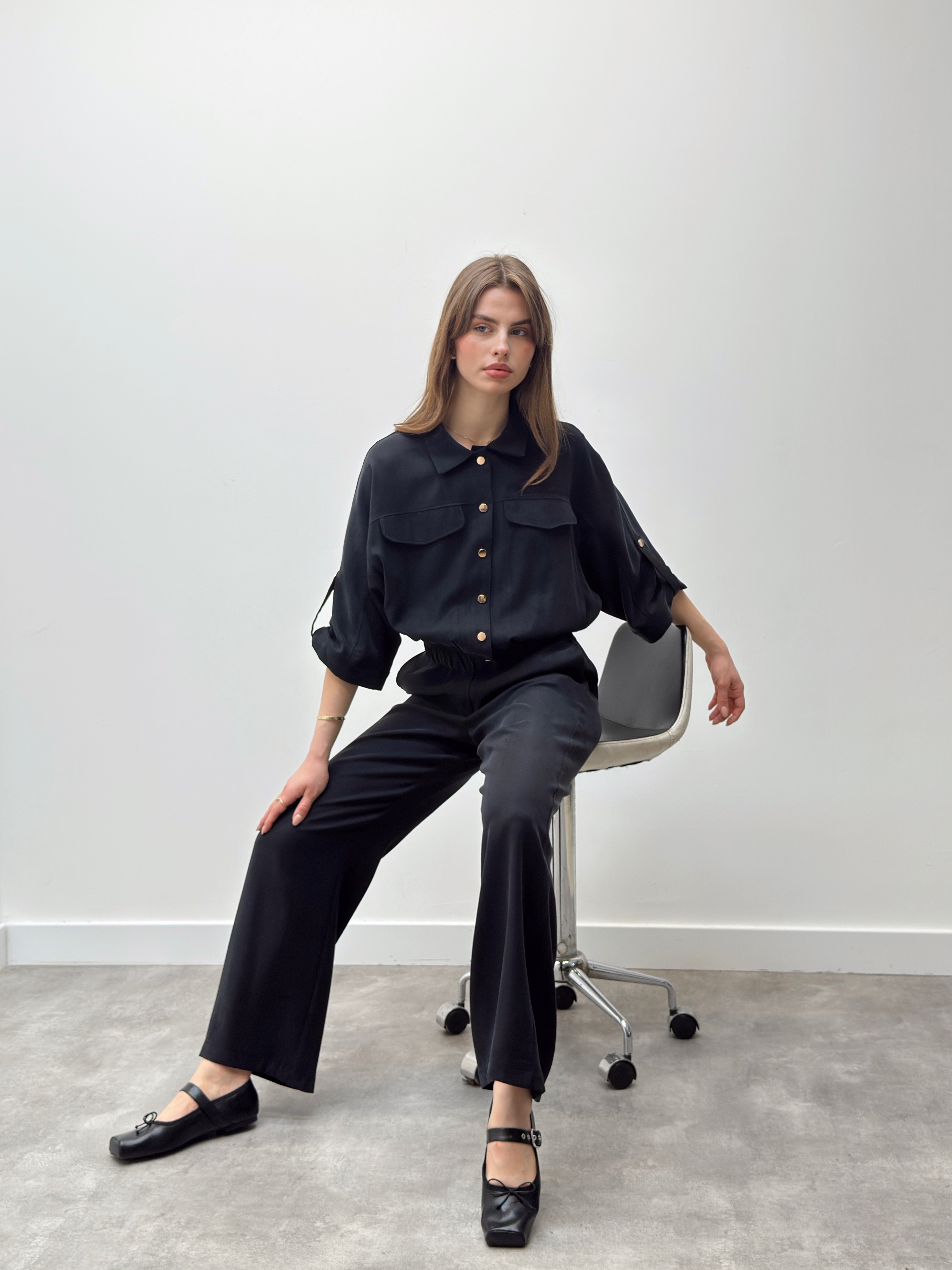 Elara Ceket Pantolon Siyah Takım